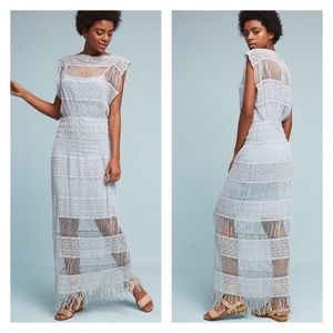 New Anthropologie Amelia Crocheted Maxi Dress-blue
